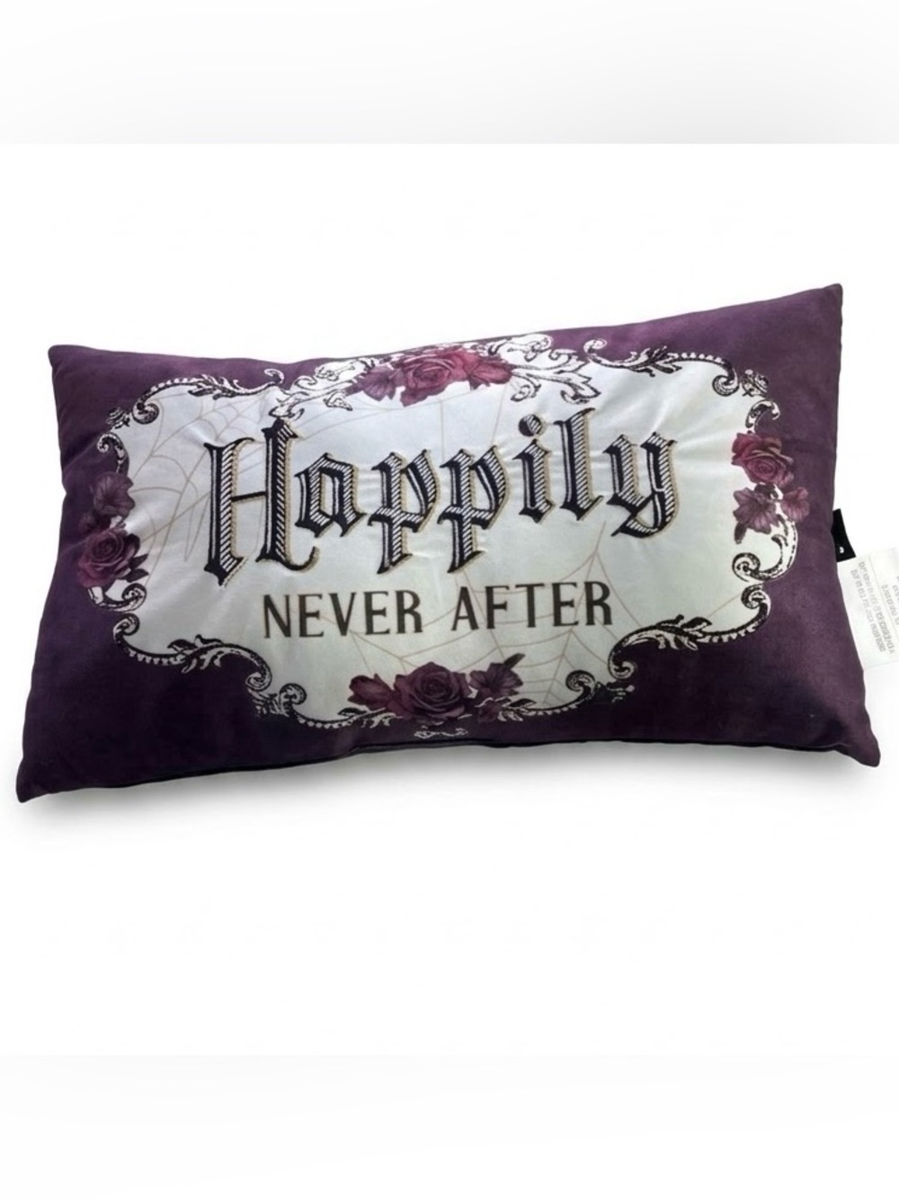 Ashland Happy Never After Gothic Rose Lumbar Pillow Purple Halloween Decor NWT